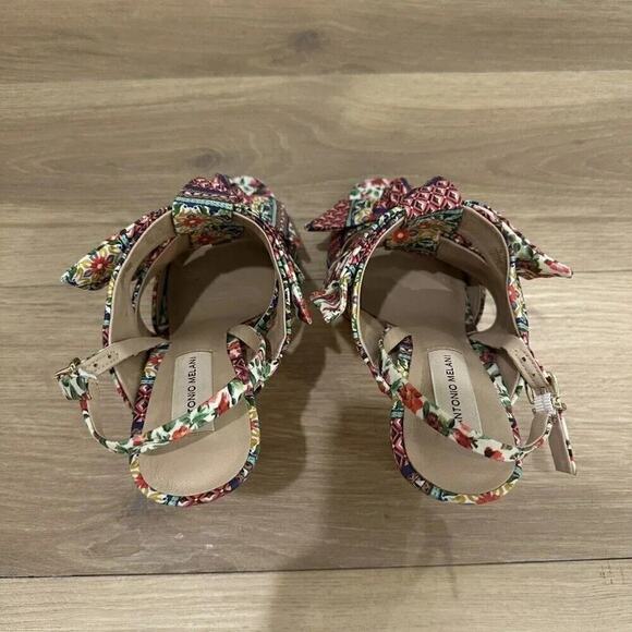 Antonio Melani Vilada Triple Bow Floral Heels Womens Size 9.5 Multicolor Summer - Picture 6 of 12